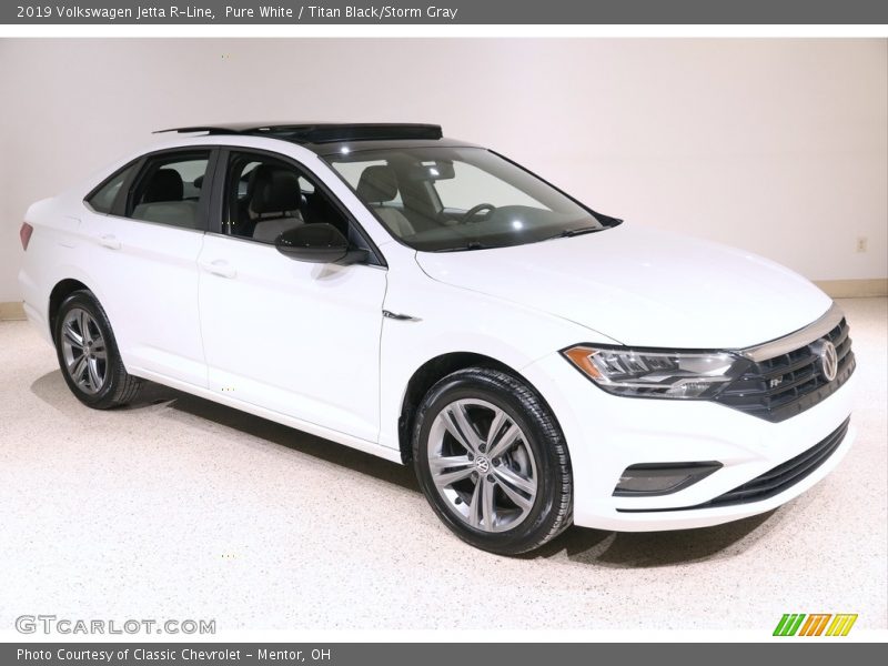 Pure White / Titan Black/Storm Gray 2019 Volkswagen Jetta R-Line