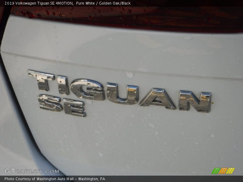 Pure White / Golden Oak/Black 2019 Volkswagen Tiguan SE 4MOTION