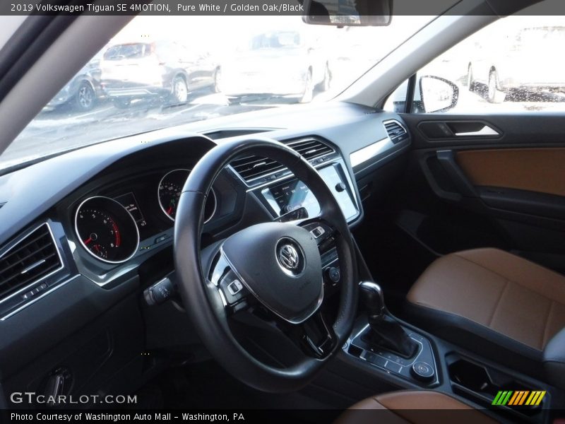 Pure White / Golden Oak/Black 2019 Volkswagen Tiguan SE 4MOTION