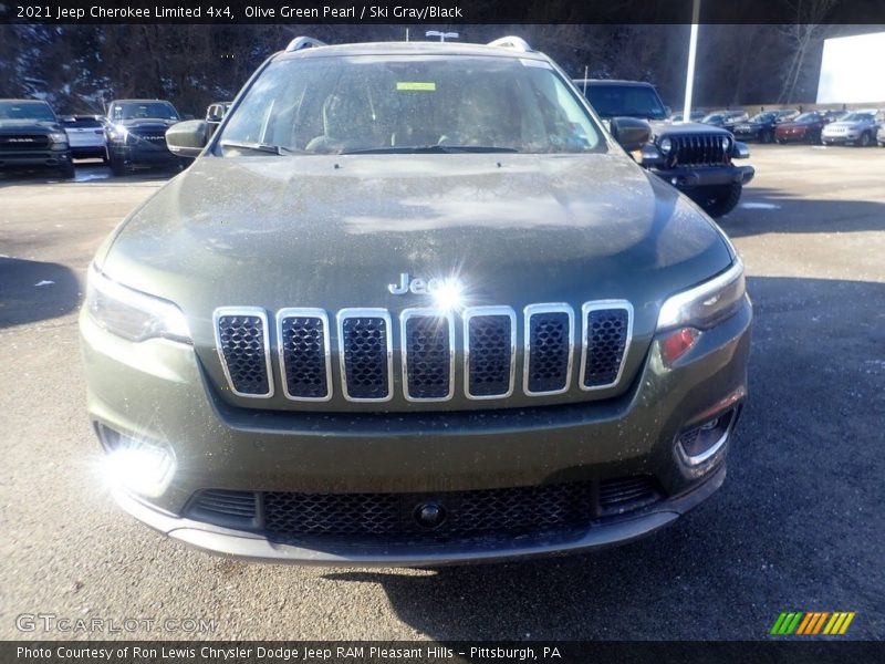 Olive Green Pearl / Ski Gray/Black 2021 Jeep Cherokee Limited 4x4