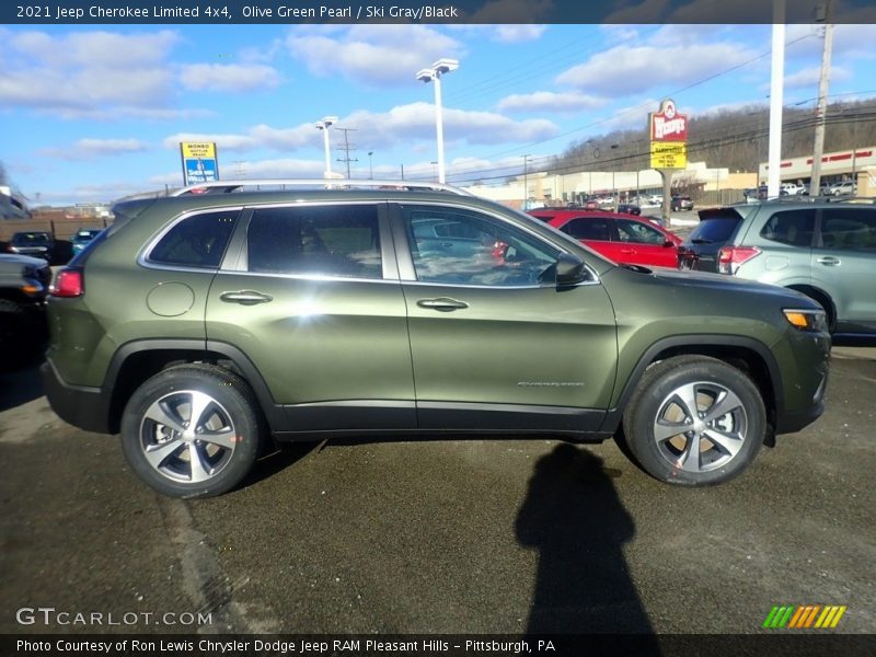 Olive Green Pearl / Ski Gray/Black 2021 Jeep Cherokee Limited 4x4