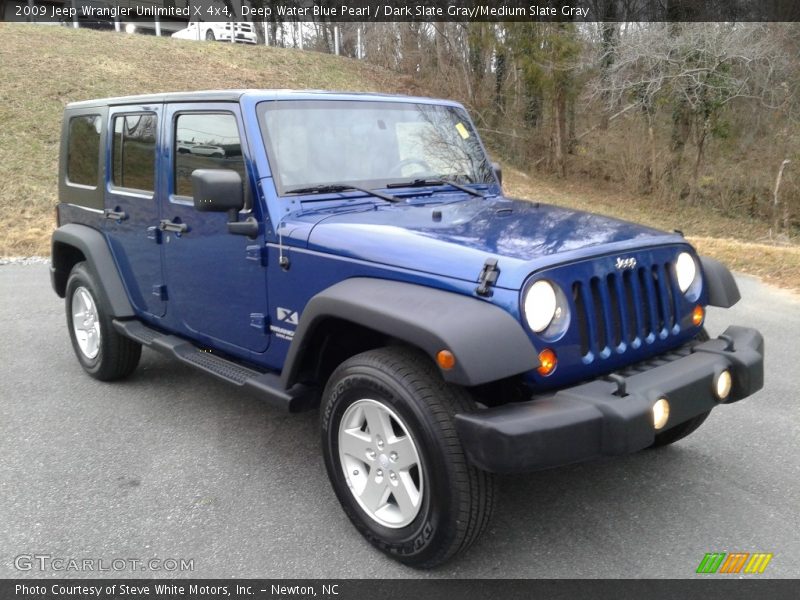 Deep Water Blue Pearl / Dark Slate Gray/Medium Slate Gray 2009 Jeep Wrangler Unlimited X 4x4