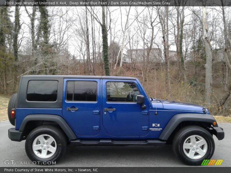 Deep Water Blue Pearl / Dark Slate Gray/Medium Slate Gray 2009 Jeep Wrangler Unlimited X 4x4
