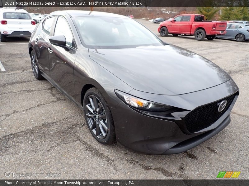 Machine Gray Metallic / Black 2021 Mazda Mazda3 Select Hatchback AWD