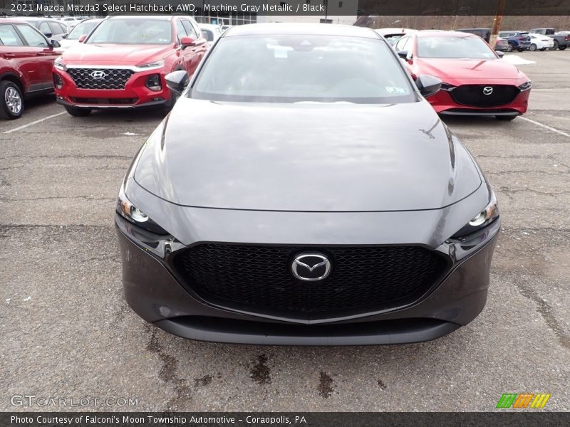 Machine Gray Metallic / Black 2021 Mazda Mazda3 Select Hatchback AWD