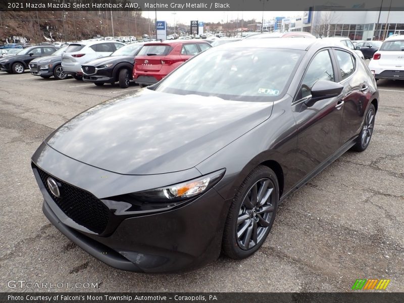 Machine Gray Metallic / Black 2021 Mazda Mazda3 Select Hatchback AWD