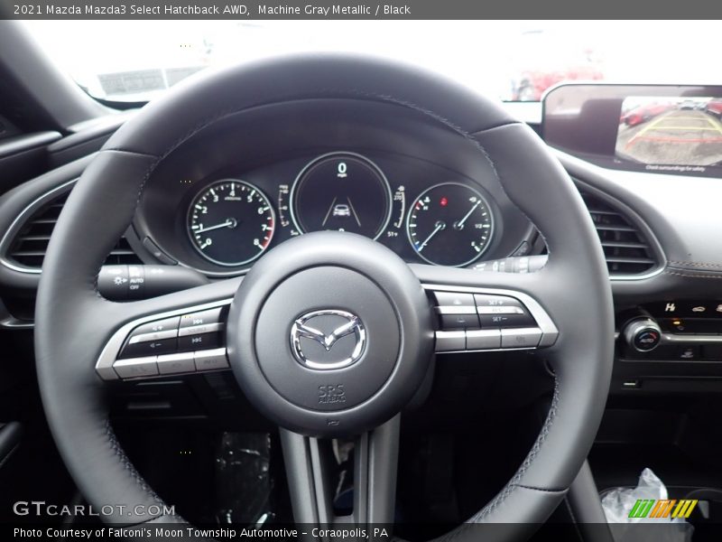 Machine Gray Metallic / Black 2021 Mazda Mazda3 Select Hatchback AWD