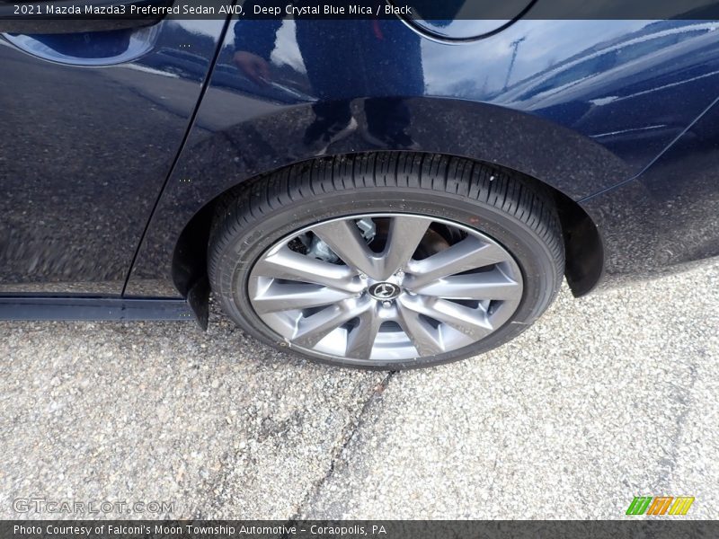 Deep Crystal Blue Mica / Black 2021 Mazda Mazda3 Preferred Sedan AWD