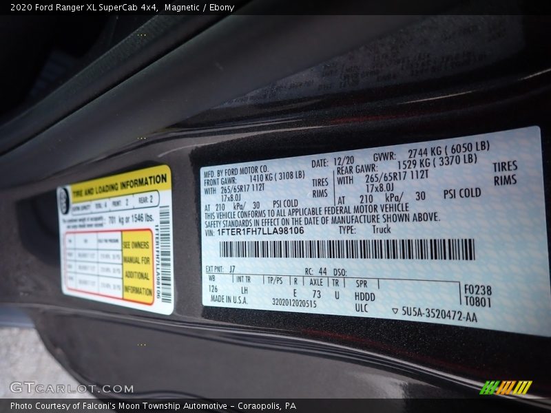 Magnetic / Ebony 2020 Ford Ranger XL SuperCab 4x4