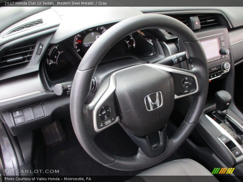 Modern Steel Metallic / Gray 2017 Honda Civic LX Sedan