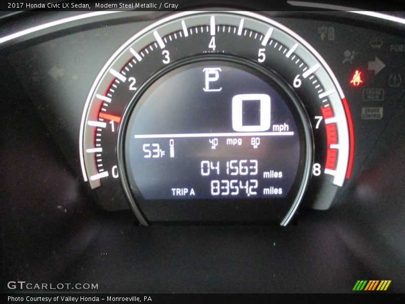 Modern Steel Metallic / Gray 2017 Honda Civic LX Sedan