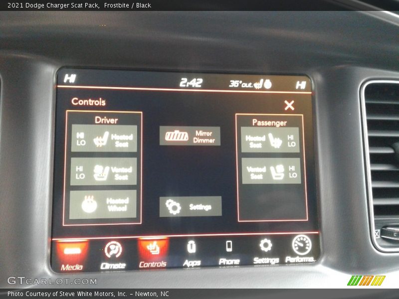 Controls of 2021 Charger Scat Pack