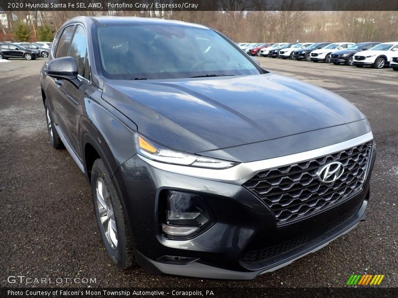 Portofino Gray / Espresso/Gray 2020 Hyundai Santa Fe SEL AWD