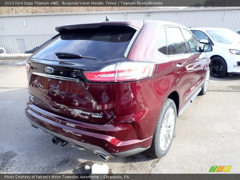 Burgundy Velvet Metallic Tinted / Titanium Ebony/Brunello 2020 Ford Edge Titanium AWD