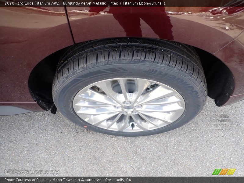 Burgundy Velvet Metallic Tinted / Titanium Ebony/Brunello 2020 Ford Edge Titanium AWD
