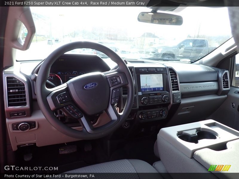 Race Red / Medium Earth Gray 2021 Ford F250 Super Duty XLT Crew Cab 4x4