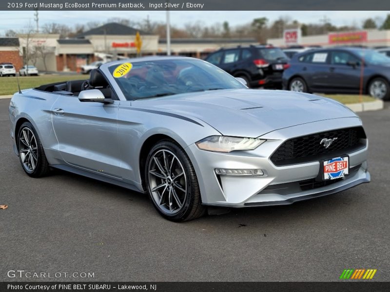 Ingot Silver / Ebony 2019 Ford Mustang EcoBoost Premium Fastback
