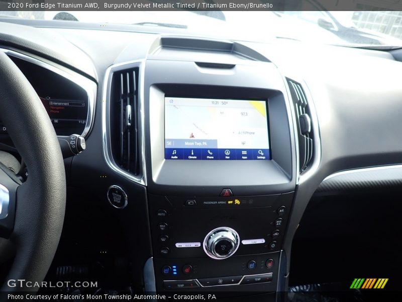 Burgundy Velvet Metallic Tinted / Titanium Ebony/Brunello 2020 Ford Edge Titanium AWD