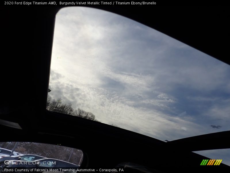Burgundy Velvet Metallic Tinted / Titanium Ebony/Brunello 2020 Ford Edge Titanium AWD