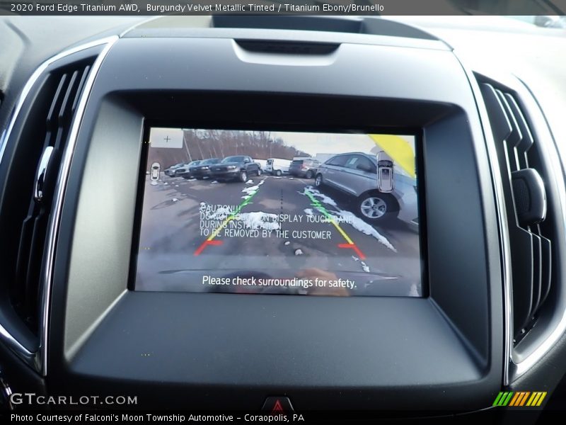 Burgundy Velvet Metallic Tinted / Titanium Ebony/Brunello 2020 Ford Edge Titanium AWD