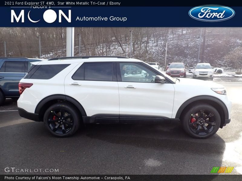 Star White Metallic Tri-Coat / Ebony 2021 Ford Explorer ST 4WD