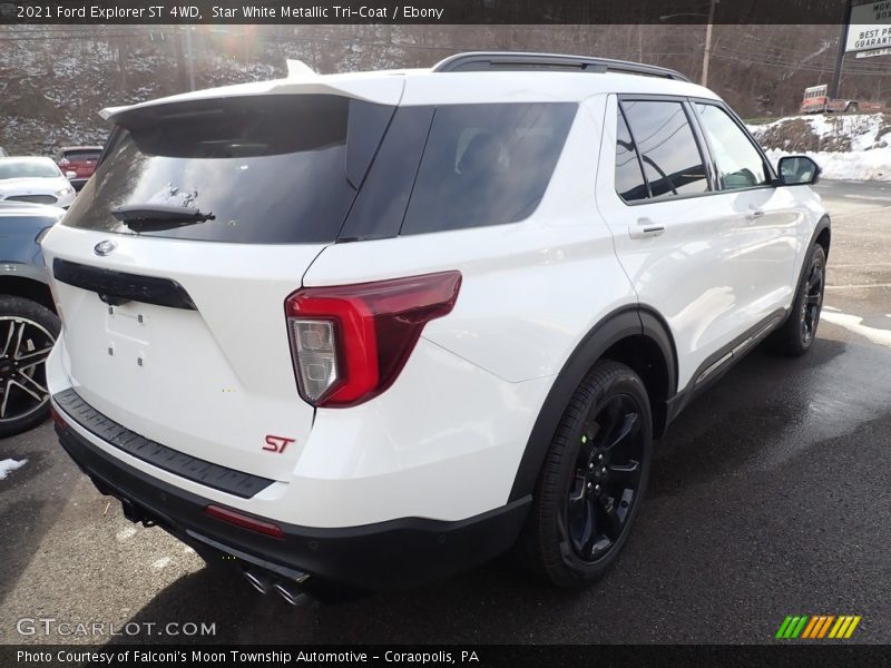 Star White Metallic Tri-Coat / Ebony 2021 Ford Explorer ST 4WD