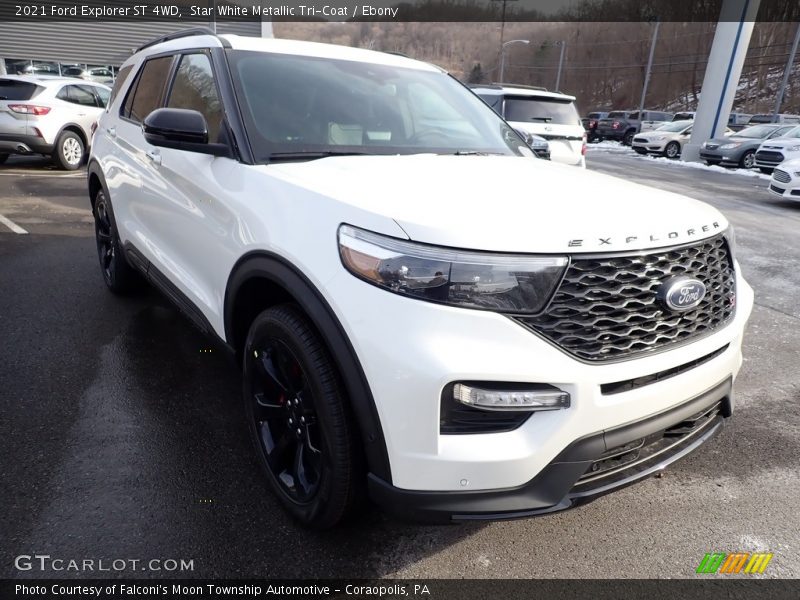 Star White Metallic Tri-Coat / Ebony 2021 Ford Explorer ST 4WD