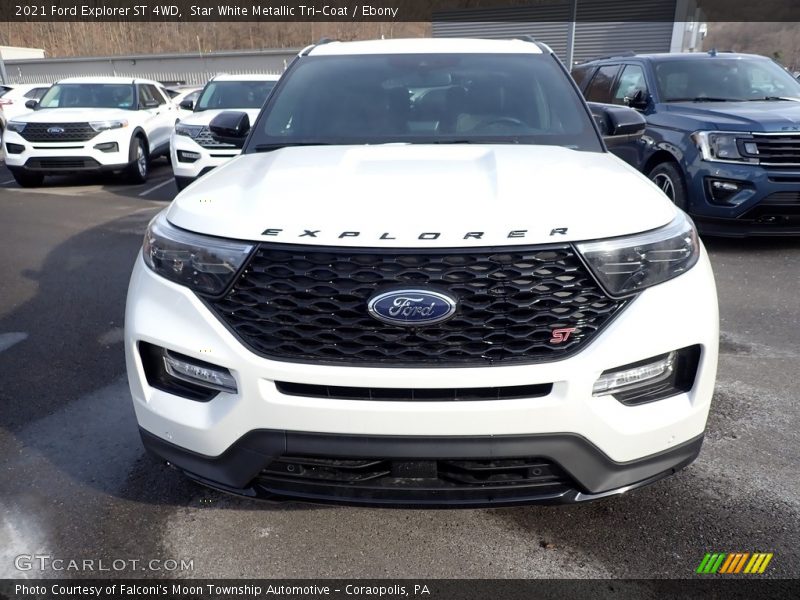 Star White Metallic Tri-Coat / Ebony 2021 Ford Explorer ST 4WD