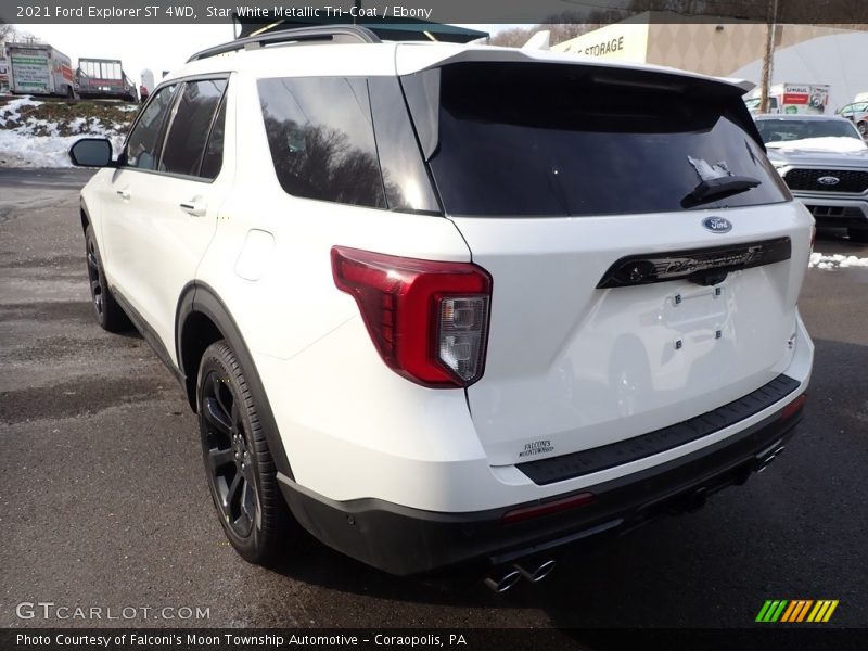 Star White Metallic Tri-Coat / Ebony 2021 Ford Explorer ST 4WD