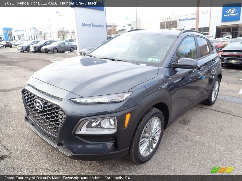 Thunder Gray / Black 2021 Hyundai Kona SEL AWD