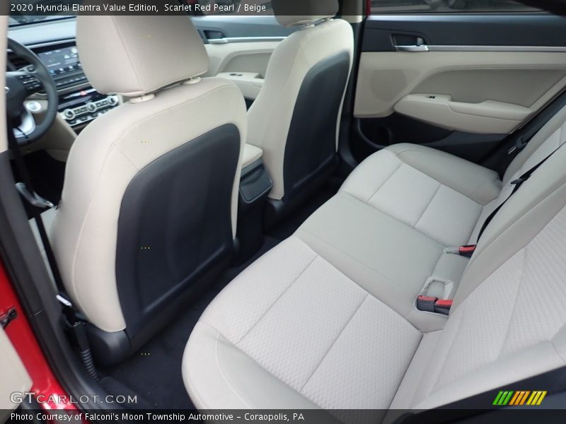 Rear Seat of 2020 Elantra Value Edition