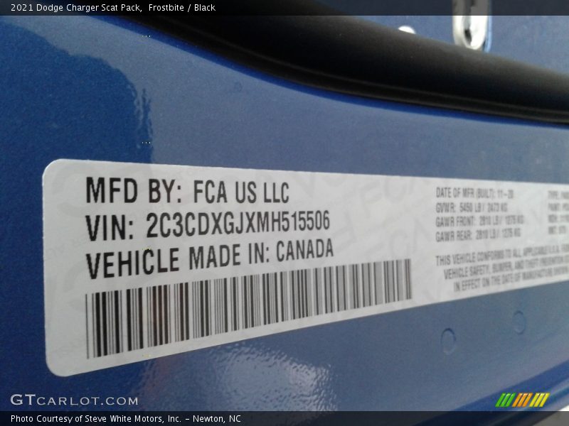 Frostbite / Black 2021 Dodge Charger Scat Pack