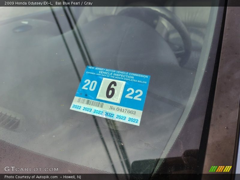 Bali Blue Pearl / Gray 2009 Honda Odyssey EX-L