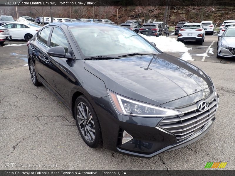Portofino Gray / Black 2020 Hyundai Elantra Limited