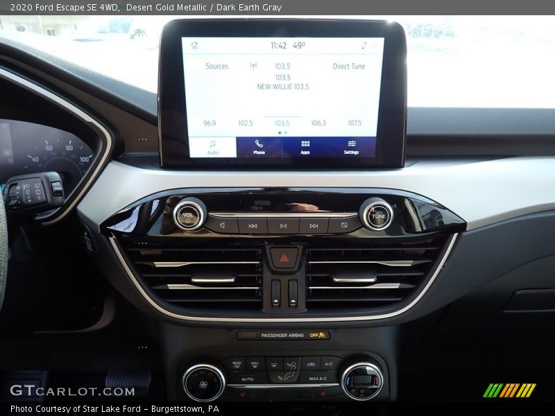 Desert Gold Metallic / Dark Earth Gray 2020 Ford Escape SE 4WD