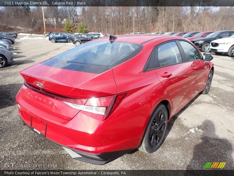 Calypso Red / Black 2021 Hyundai Elantra SEL