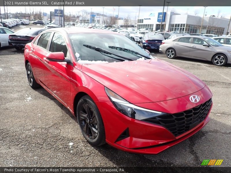 Calypso Red / Black 2021 Hyundai Elantra SEL