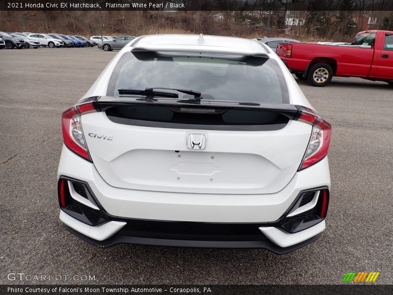 Platinum White Pearl / Black 2021 Honda Civic EX Hatchback