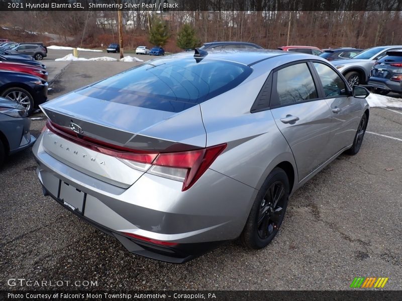Shimmering Silver Pearl / Black 2021 Hyundai Elantra SEL