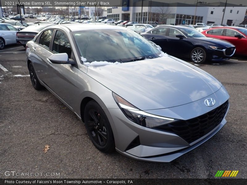 Shimmering Silver Pearl / Black 2021 Hyundai Elantra SEL