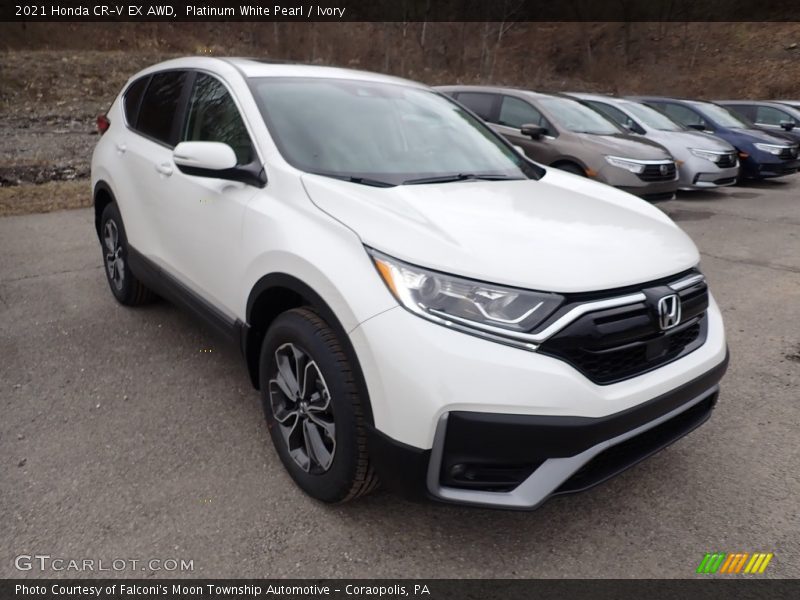 Platinum White Pearl / Ivory 2021 Honda CR-V EX AWD