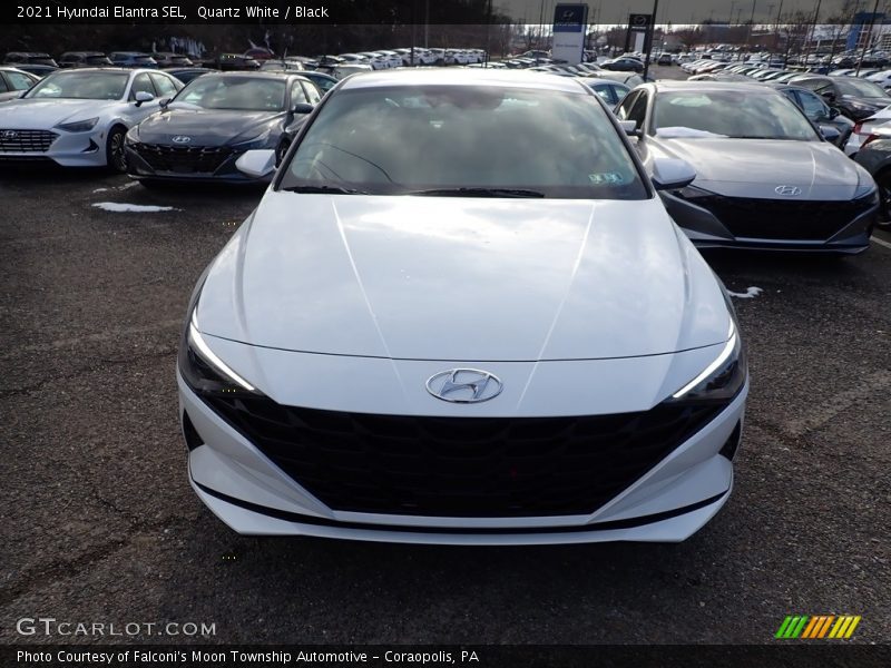 Quartz White / Black 2021 Hyundai Elantra SEL