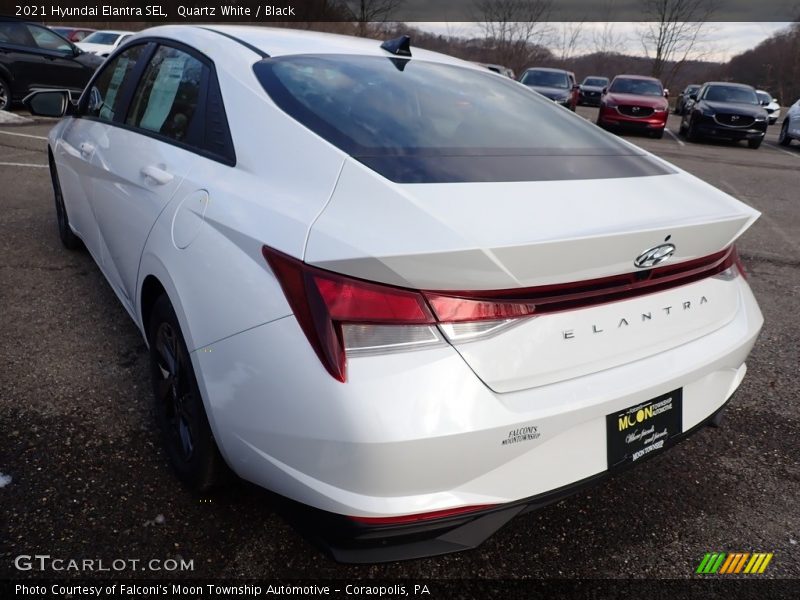 Quartz White / Black 2021 Hyundai Elantra SEL