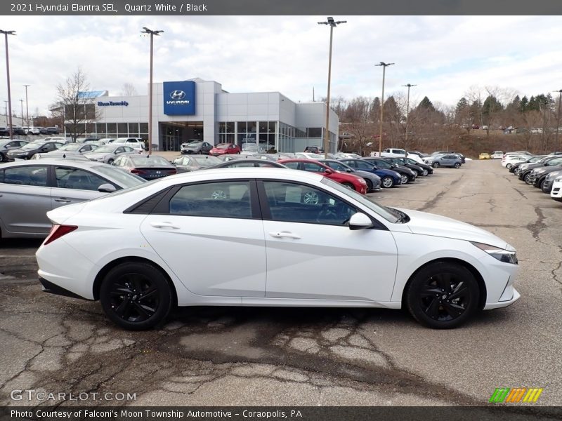 Quartz White / Black 2021 Hyundai Elantra SEL