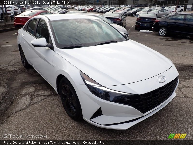 Quartz White / Black 2021 Hyundai Elantra SEL
