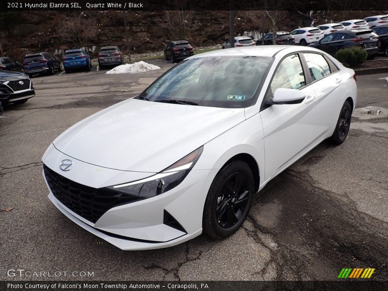 Quartz White / Black 2021 Hyundai Elantra SEL