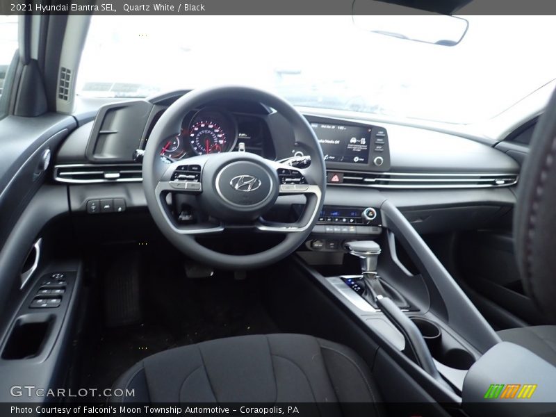Quartz White / Black 2021 Hyundai Elantra SEL