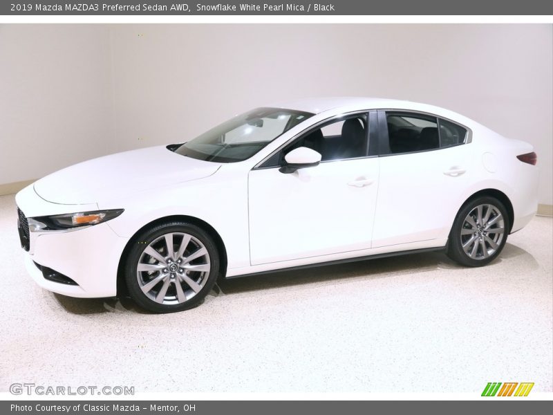 Snowflake White Pearl Mica / Black 2019 Mazda MAZDA3 Preferred Sedan AWD