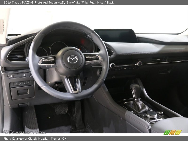 Snowflake White Pearl Mica / Black 2019 Mazda MAZDA3 Preferred Sedan AWD
