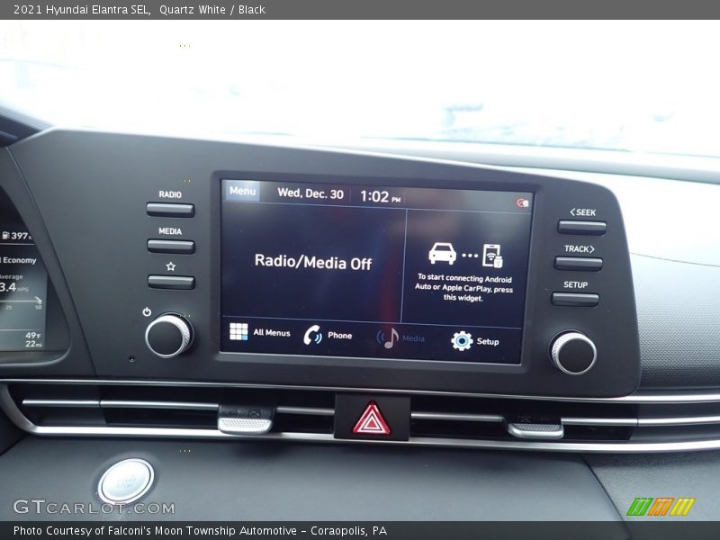 Quartz White / Black 2021 Hyundai Elantra SEL